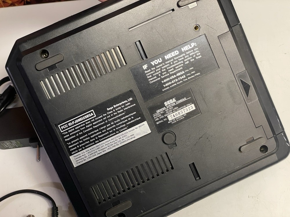 SEGA Genesis Model 2 Black Console W/ Controller & Cables #5