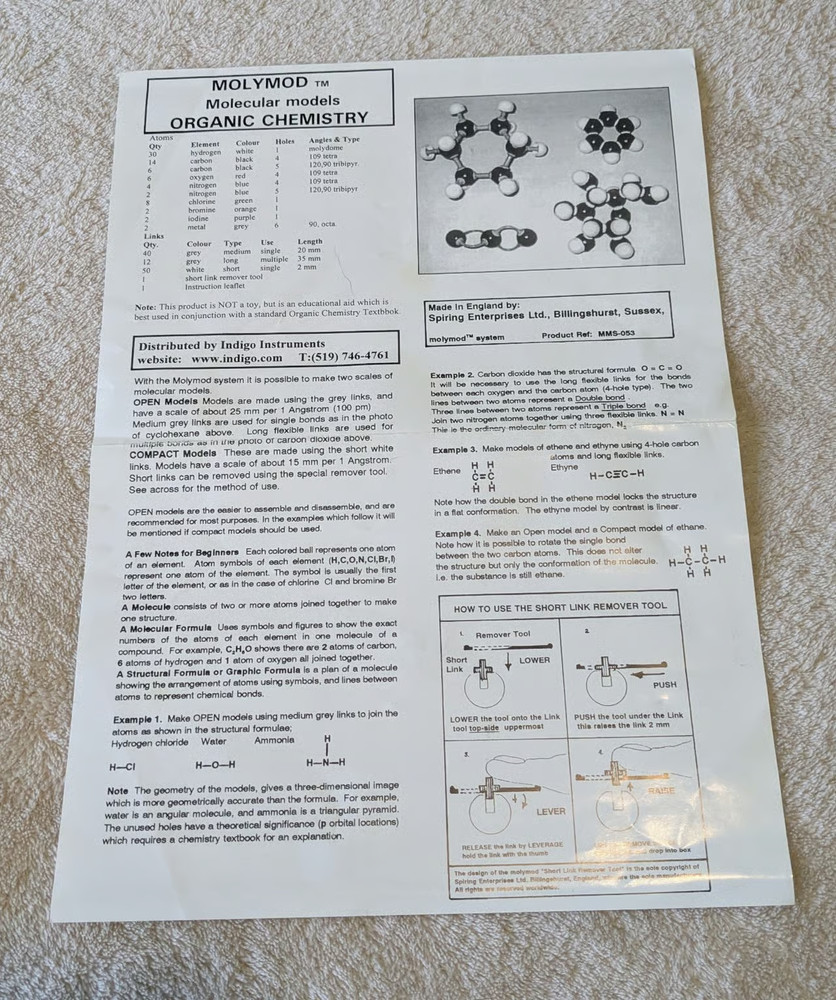 The Molymod Organic Chemistry Molecular Model Set - Complete