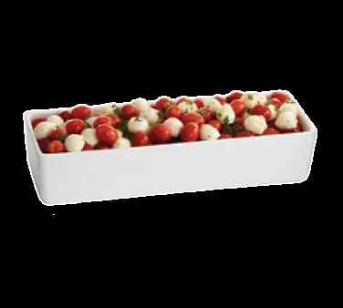 TableCraft CW4020W Cold Holding 2.38 qt. White Rectangular Aluminum Bowl