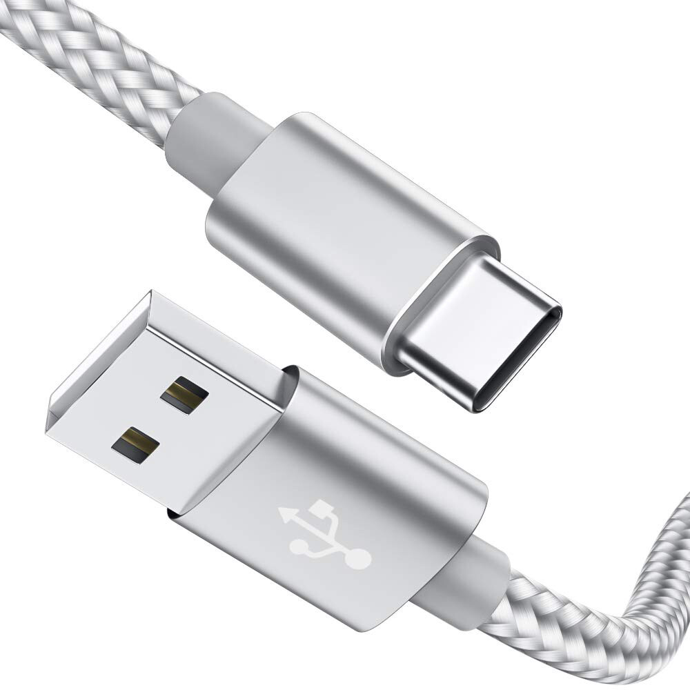 2-Pack Braided USB-A to USB Type-C Fast Charge Cable Cord Charger Charging Sync