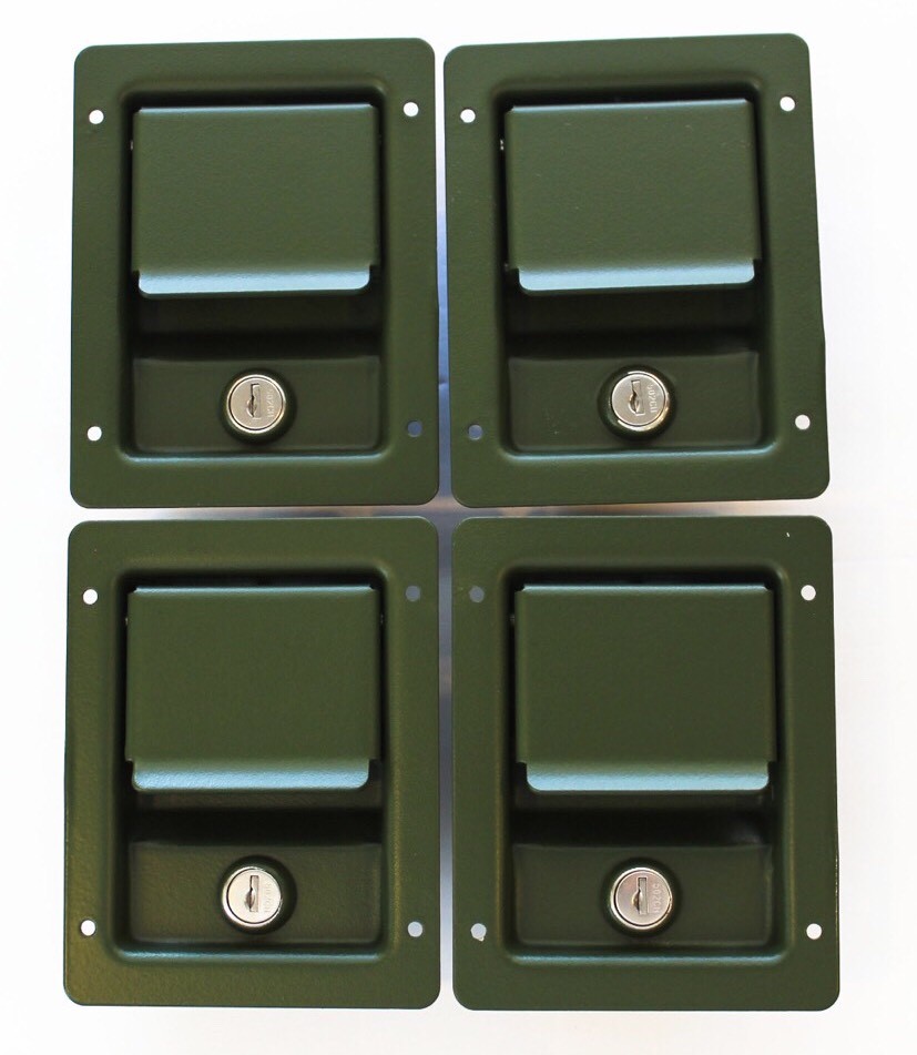 HUMVEE SECURITY KIT GREEN Locking Door Handles & Keyed Ignition Switch fits M998