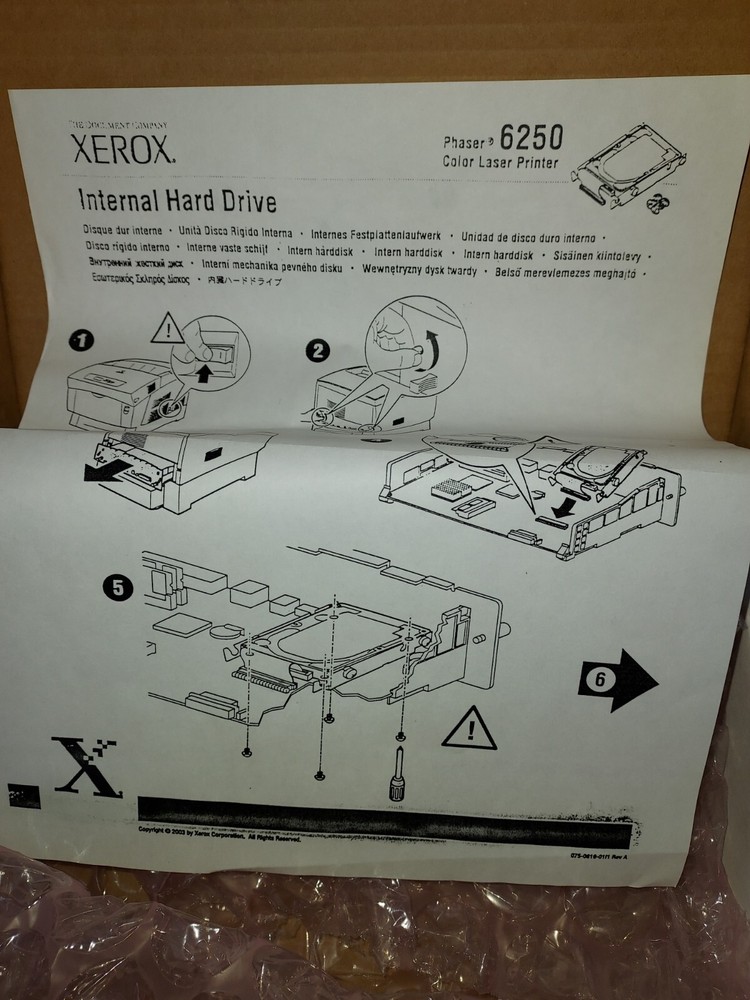 XEROX PHASER 6250 INTERNAL HARD DISK (20+GB )NEW UNOPENED.
