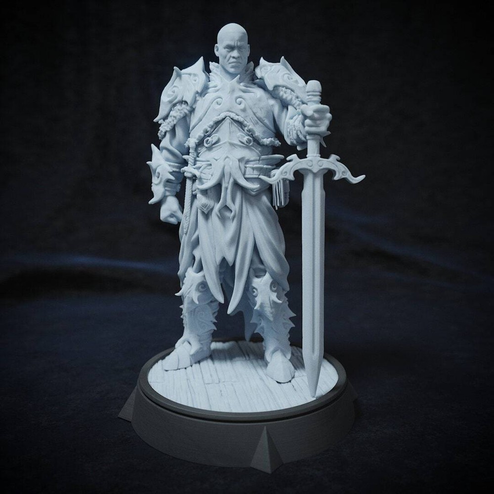 Kolen Lightbringer, Human Aasimar Paladin | Tabletop, Display Scale, Bust | TTRP