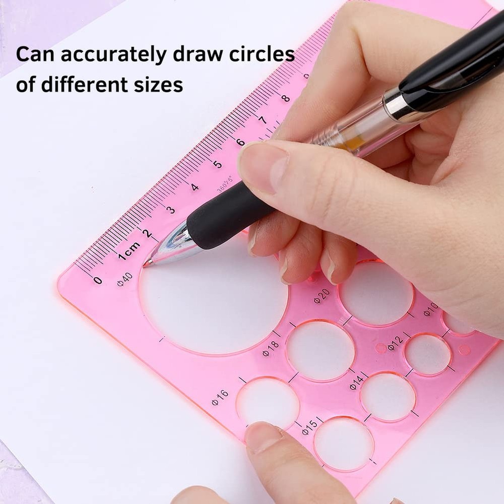 Circle Template for Drawing 4 Pcs Circle Stencils Drafting Tools Set Stencil ...