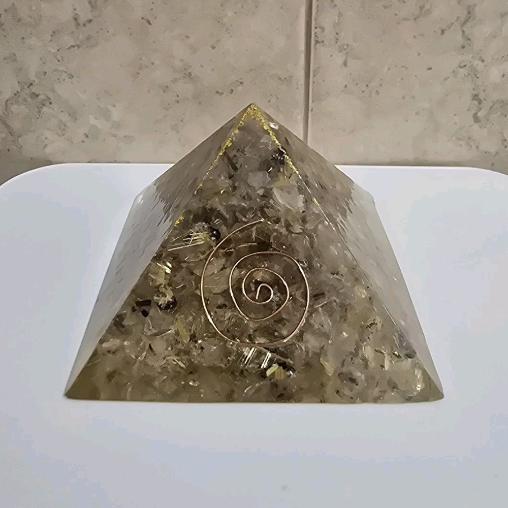 Citrine-infused Orgonite Pyramid