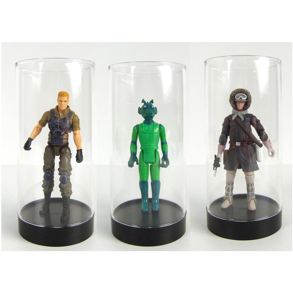 CC-5 Round Storage / Display Acrylic Action Figure Display Case with Black Ba...