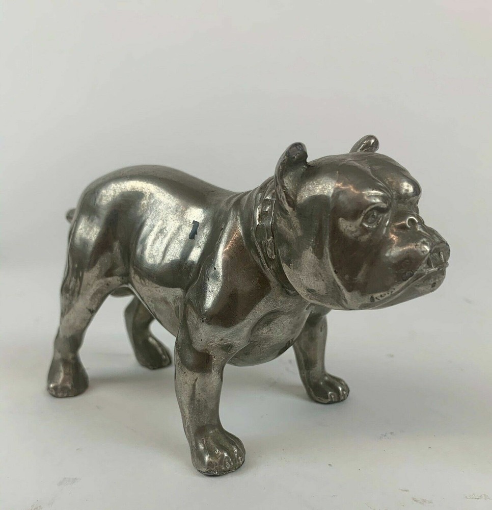 Vintage chrome plated Bulldog figural statue