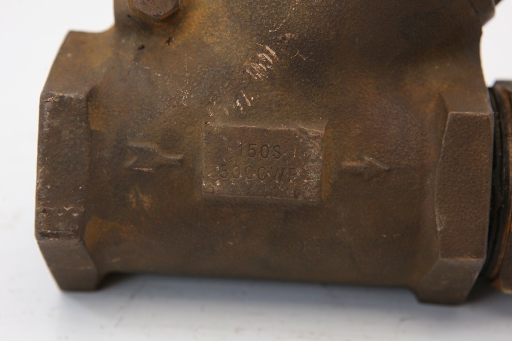 Crane 2" Bronze Swing Check Valve Y Pattern 150S 300CWP w/ Male Barbed Adapter