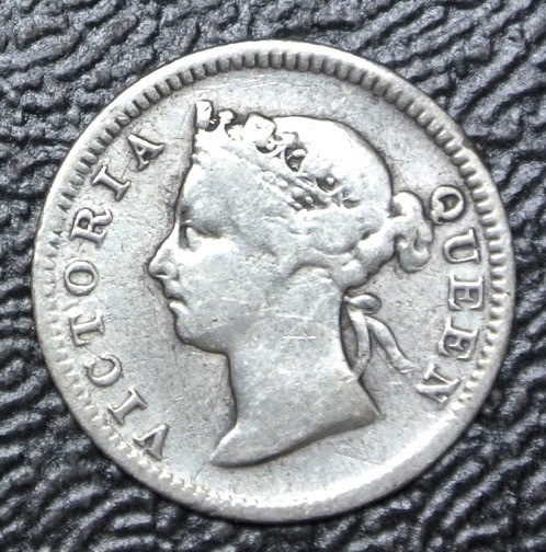 1901 STRAITS SETTLEMENTS - FIVE CENTS - .800 SILVER - Victoria - Nice