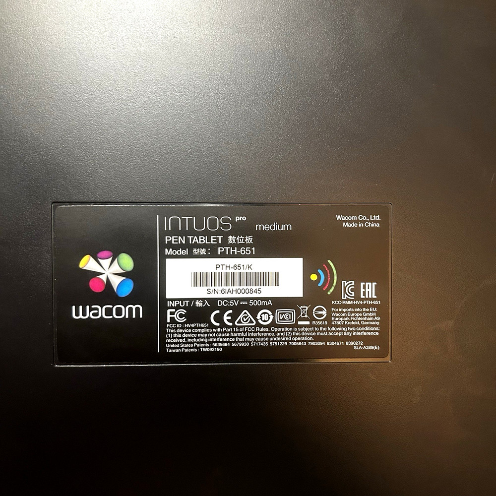 Wacom Intuos Pro Medium PTH-651 Pen Tablet – Wired Cable - NO STYLUS
