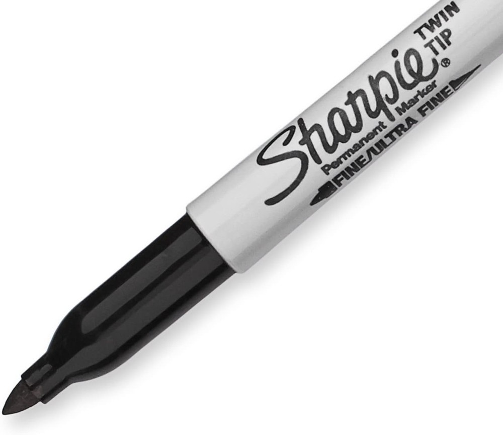 Sharpie Mini Permanent Markers With Chisel Tip Black 4 Count Black Fine Point