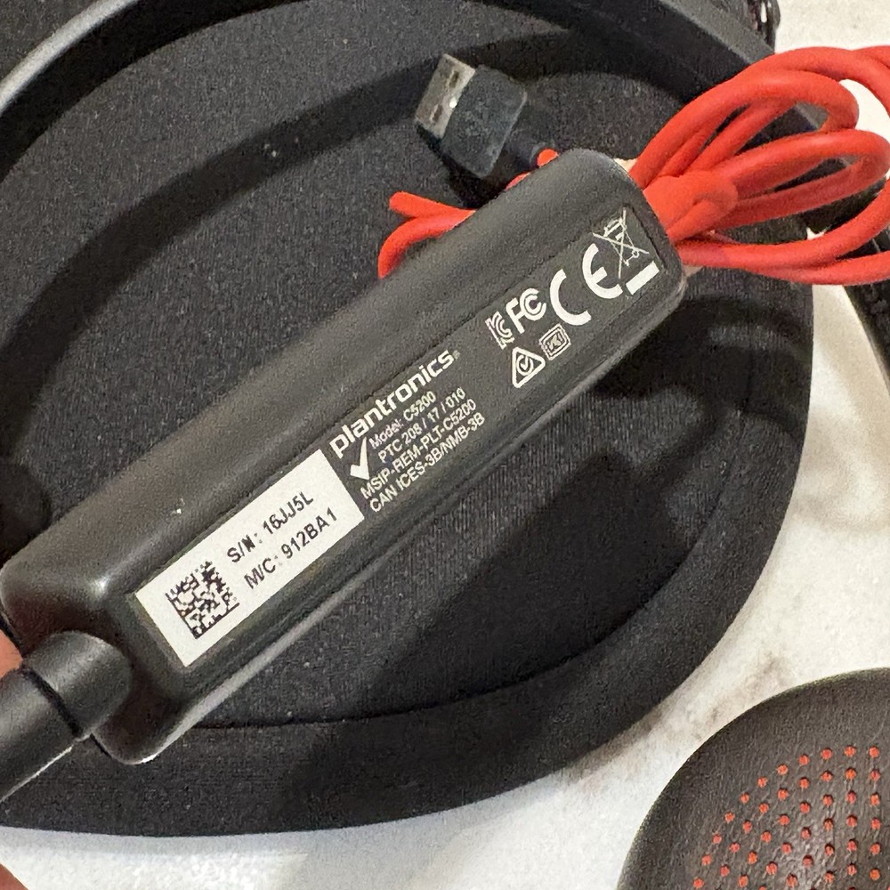 Plantronics Poly Blackwire C5210T C5200 Series Monoaural USB-C Headset - Black