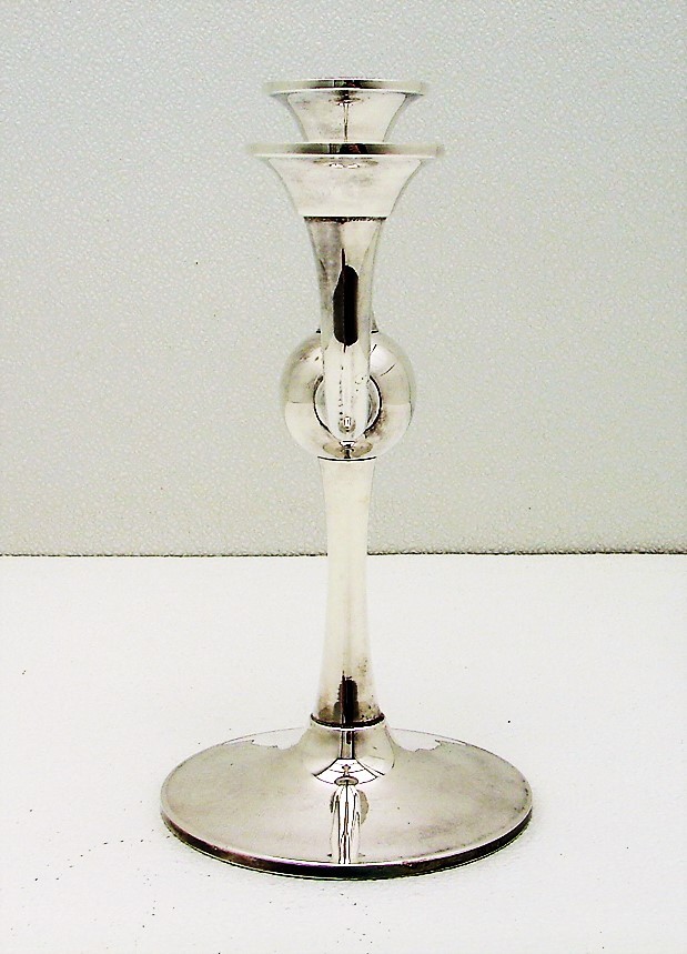 Solid Silver 3 Light Midcentury Modern Candelabra Marked Jorgen Otteren Norway