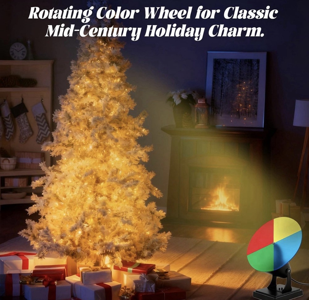 Color Wheel for Christmas Tree with Adjustable Brightness & E27 LED Spotlight