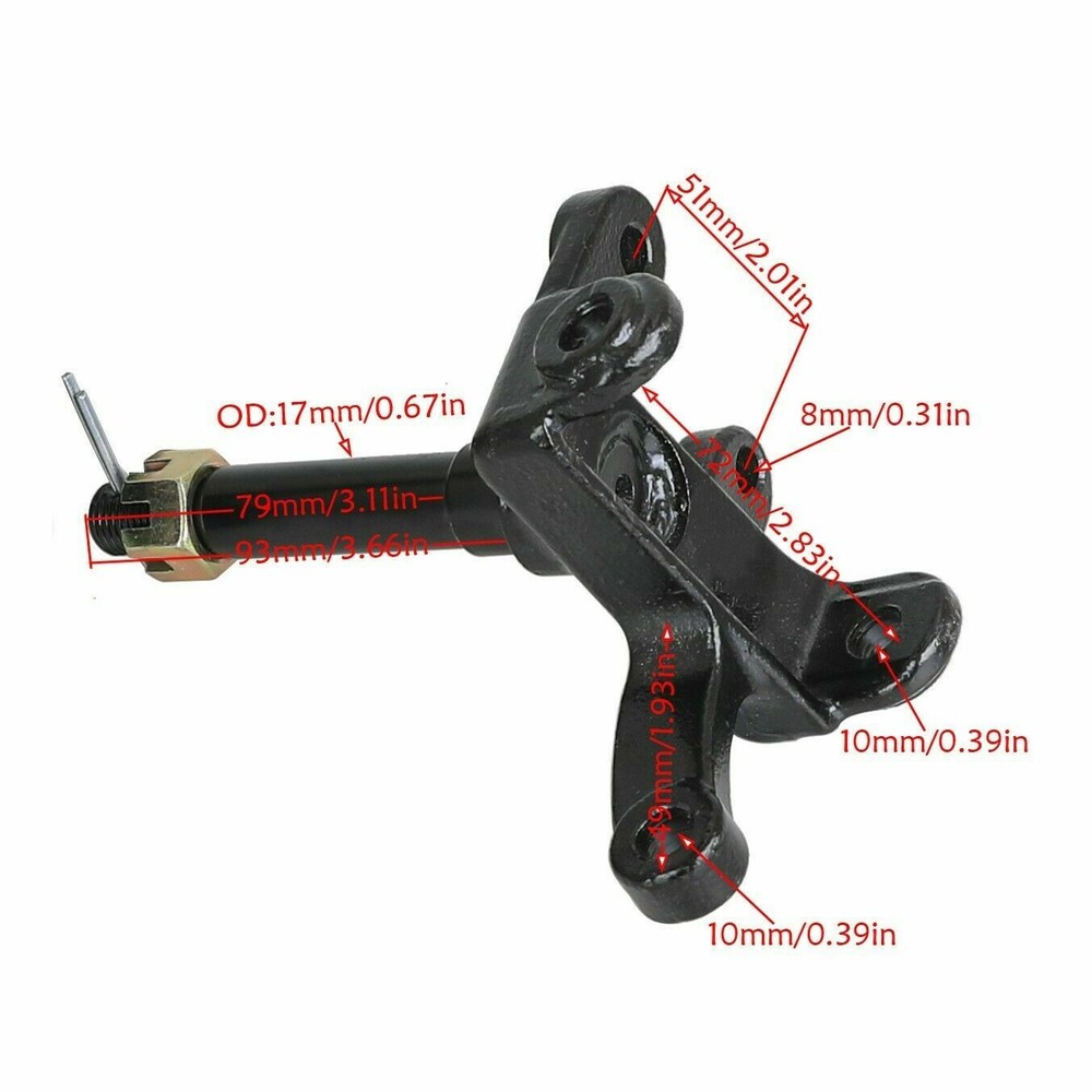 Hydraulic Front Brake Caliper & 3 Stud Wheel Spindle Hub & Rotor ATV Quad Buggy