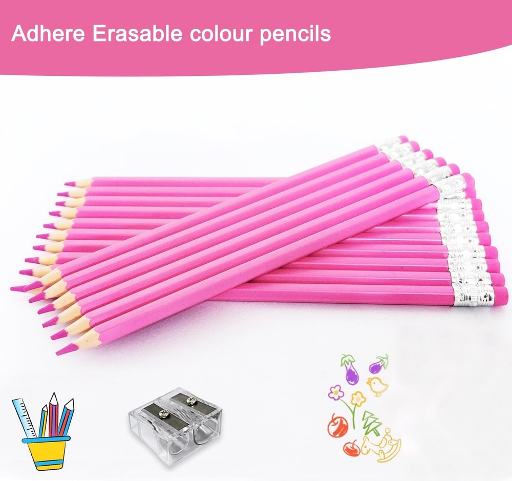 Adhere 25pcs Checking Pencils Erasable colored Pencils Pre-Sharpened #2 HB,fo...