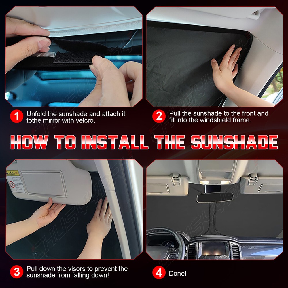 For Ford Explorer 16-19 Windshield Sunshade Window Sun Visor Protector Blocks UV