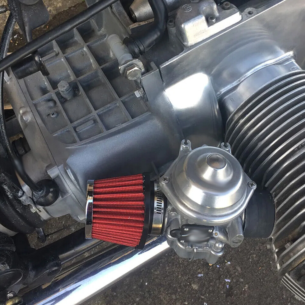 Red 51mm 2inch Air Intake Filter Cleaner Pod For Universal Motorcycle Reusable
