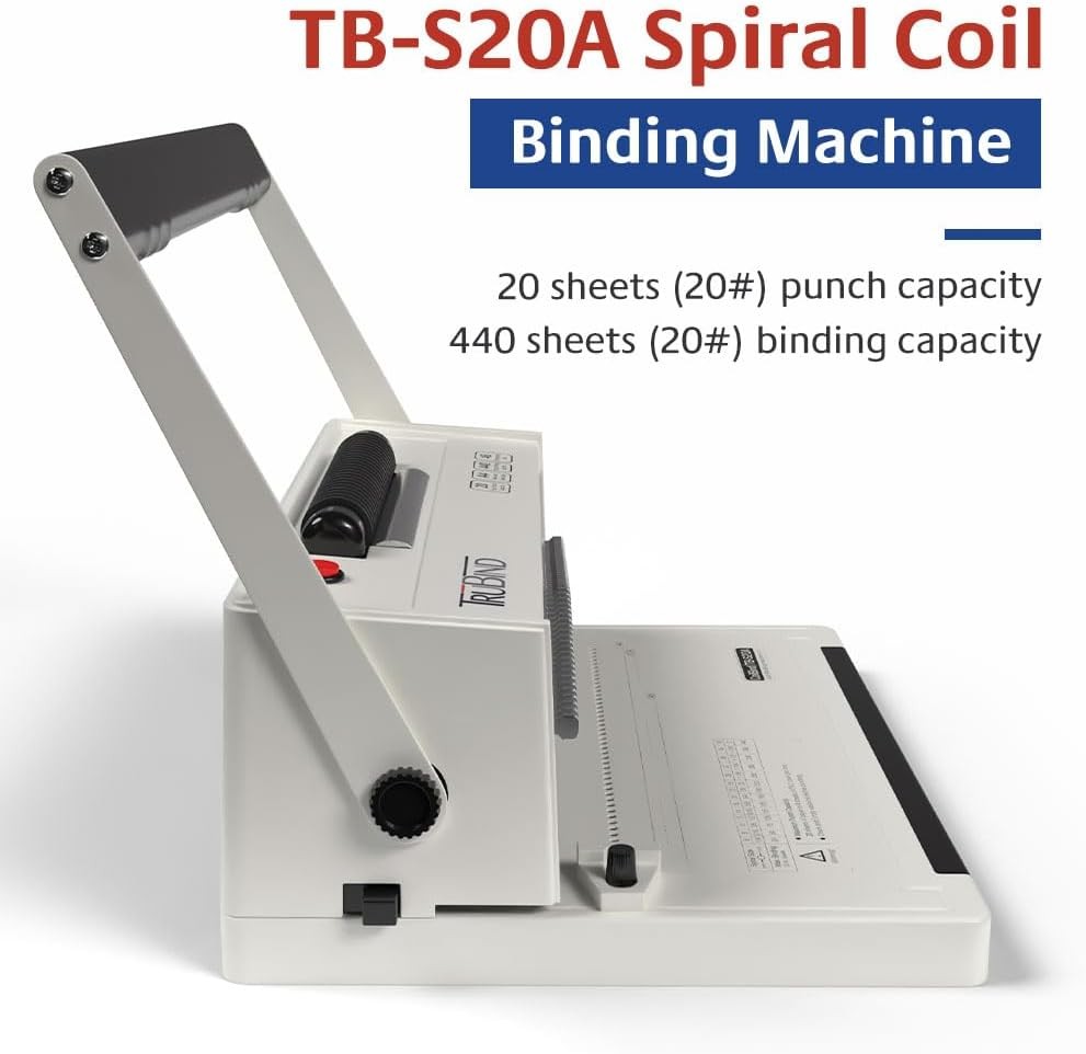 TruBind Coil Binding Machine w Electric Coil Inserter and Adjustable Side Margin