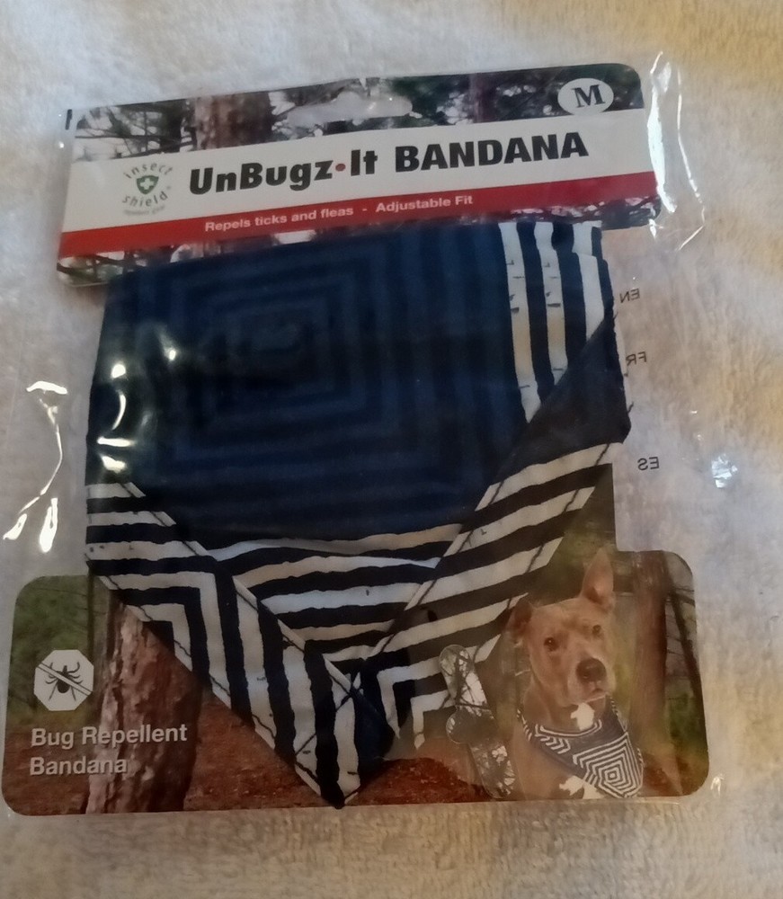 DGS Unbugz-It Bandana Medium Square Blue w/Design. NEW