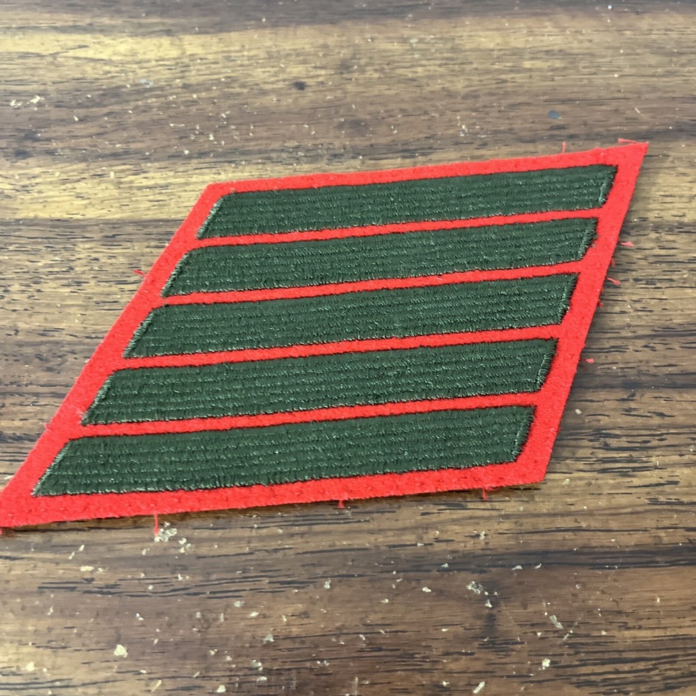 USMC Marine 5 Bars Hash Marks Service Stripes Green Red Flash Patch