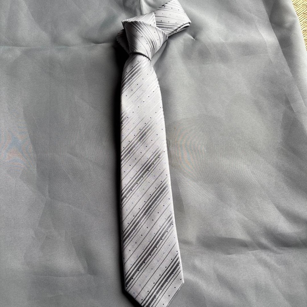 BRICK HOUSE Gray Striped Tie Mickey