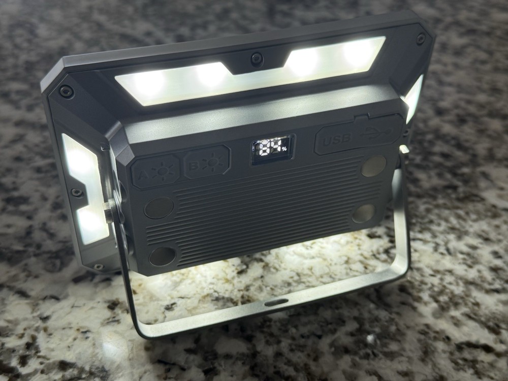 USB Rechargeable LED Work Light 7 Modes Camping Fishing Flashlight