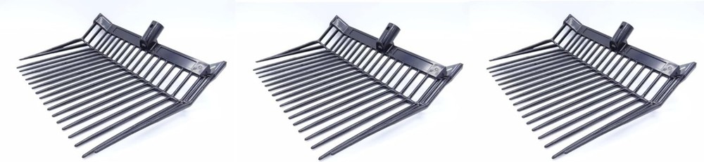 Manure, Stable Pitch Fork Replacement Head Black 3 Pack