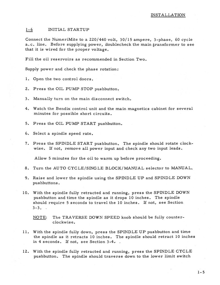 Bickford NumeriMite Drilling Machine Service Instruction Manual #1539
