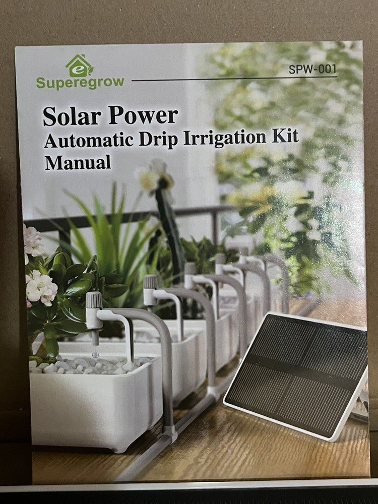 SUPEREGROW Solar Automatic Drip Irrigation Kit System, Solar Powered Auto