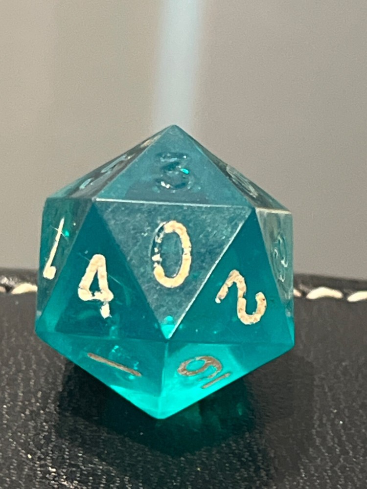 Vintage Windmill d20 aqua rpg ad&d dice 121524@