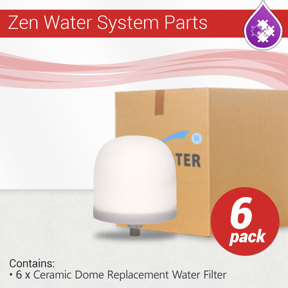 Max Water System Replacement Ceramic Dome Zen Water Filter 0.5-1 micron  6 pack