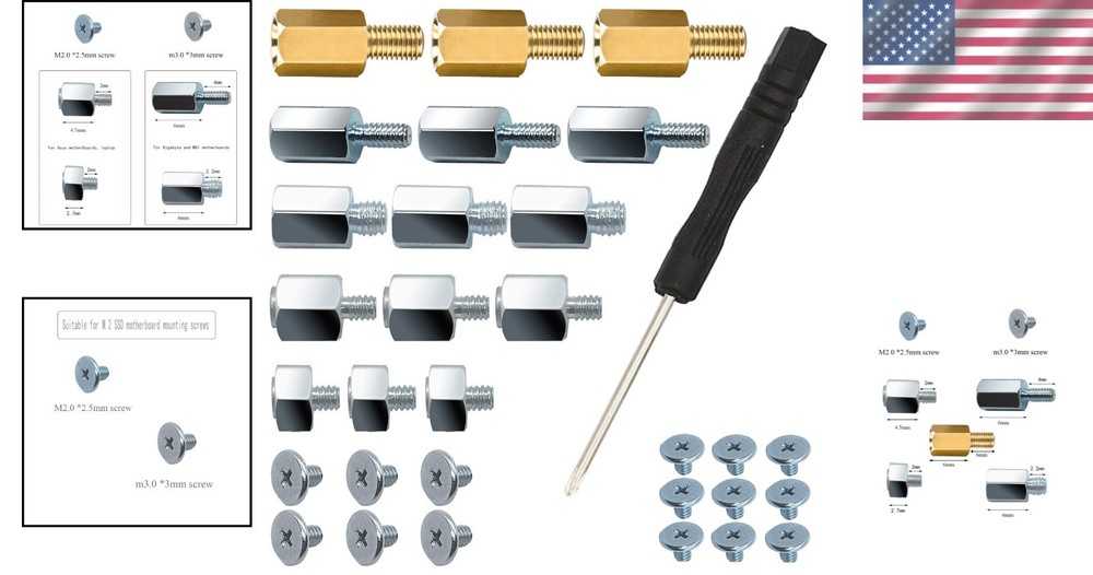 Comprehensive M.2 SSD Mounting Solution for ASUS Gigabyte Motherboards - 30pcs