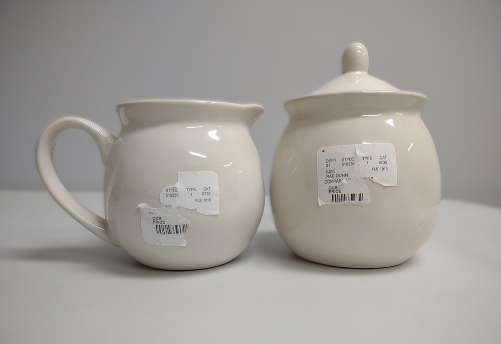 Rae Dunn Naughty & Nice Cream & Sugar Set