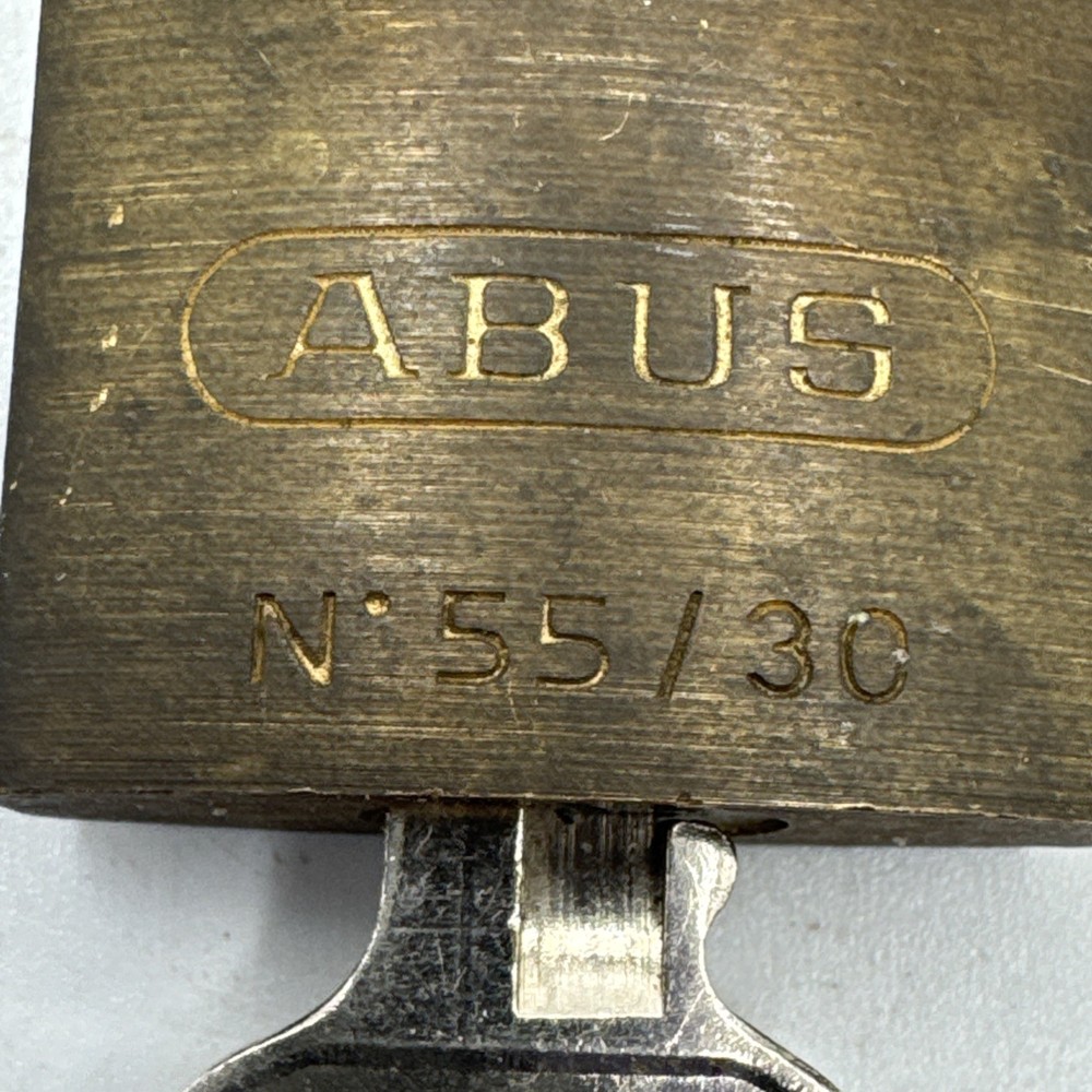 Abus 55/30 Solid Brass Lock Padlock With Key - Works