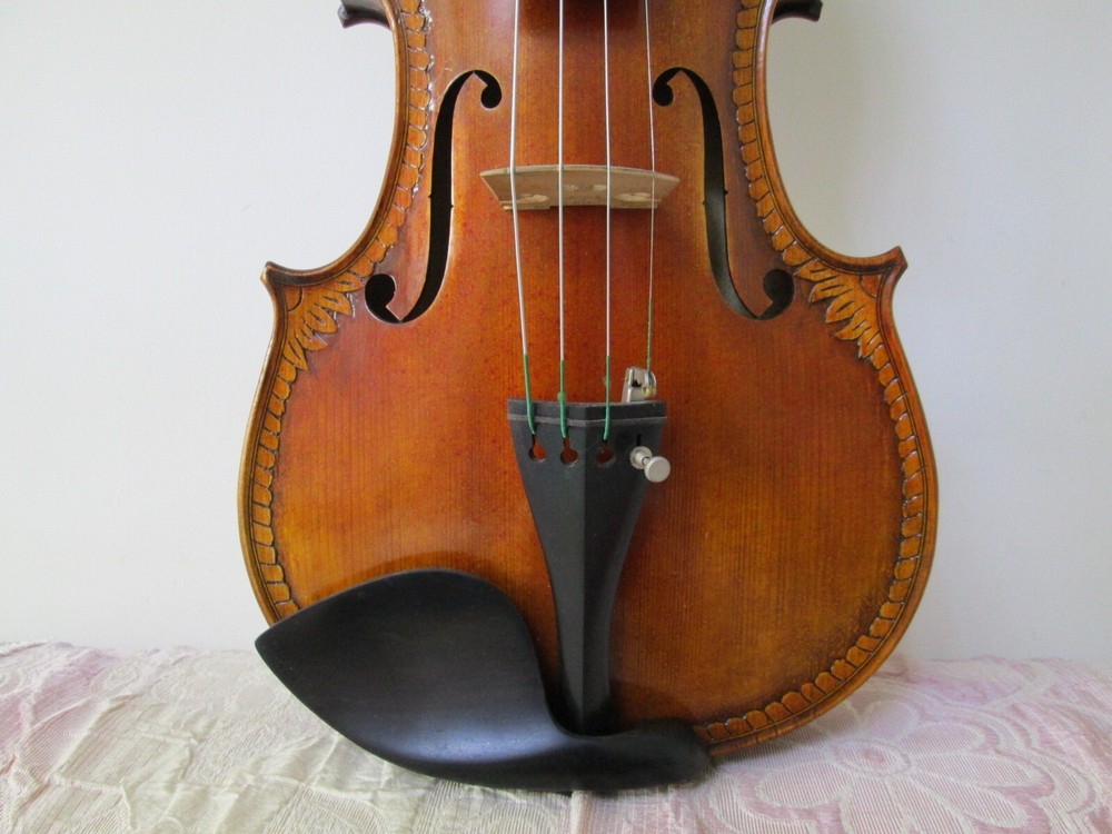 4/4 Violin Stradivarius Tiger Flame Maple Master Hand Carve Pattern 7#