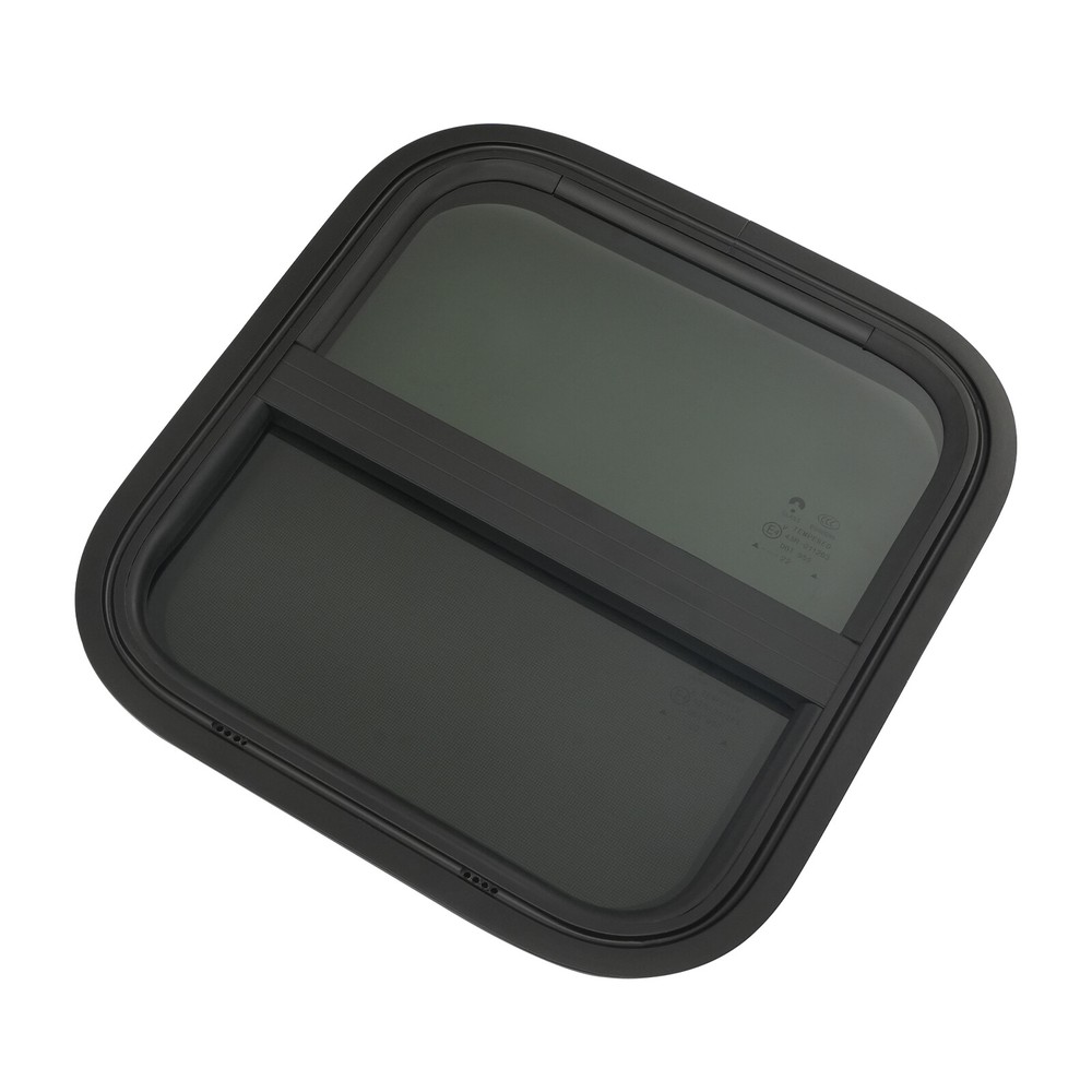 RV Trailer Windows Vertical Sliding Windows Direct Replacement & Trim Ring Black