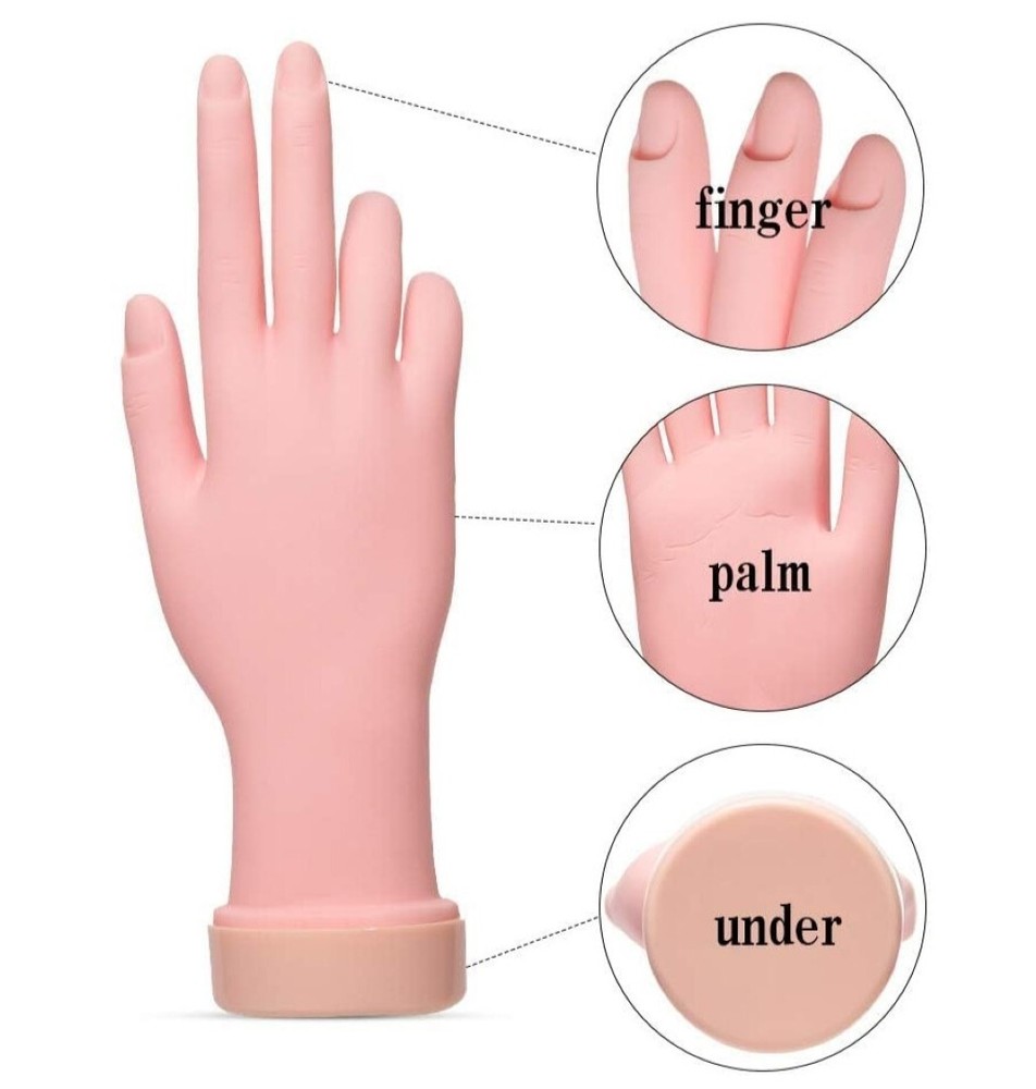 Flexible Nail Training Hand Practice Mannequin for Art Manicure Tips