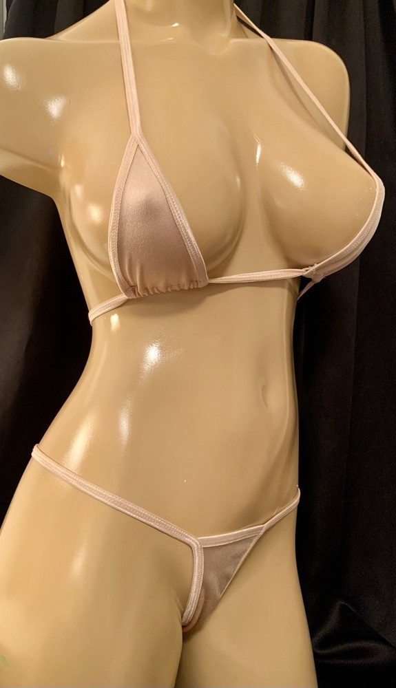 Exotic Dancerwear Stripper Nude Bikini Thong Set Micro Style