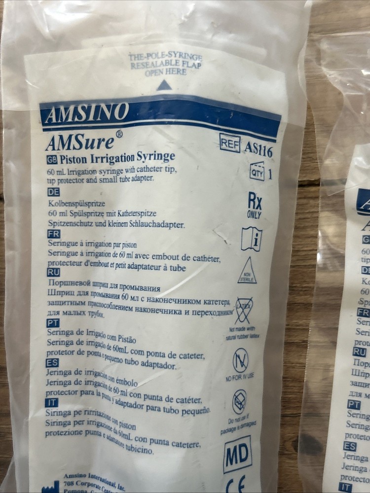 Syringe Piston Irrigation Quantity 8 Amsino Amsure