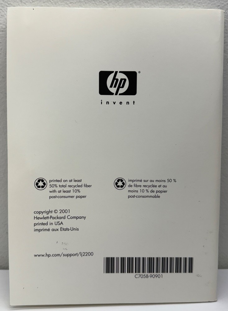 HP LaserJet 2200 Series Printers Getting Started Guide Manual Paperback USED