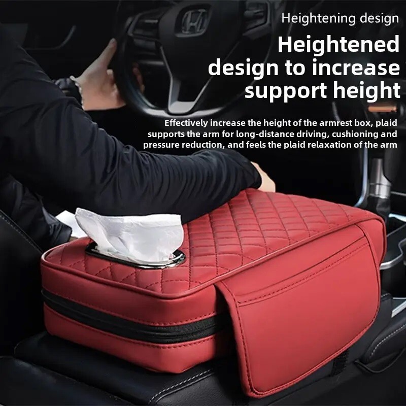 Car Armrest Box Pad Car Tissue  iversal Storage Bag Elbow Support Pad
