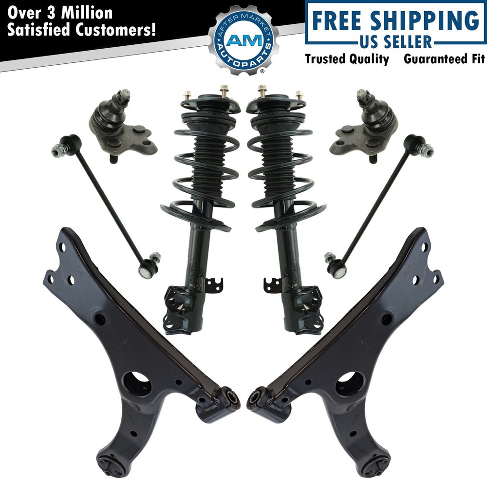 8 Piece Steering & Suspension Kit Control Arms Sway Bar Links Complete Struts