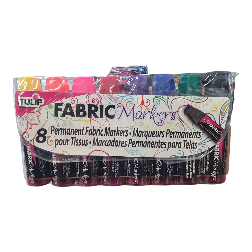 Tulip. Permanent Fabric Marker Pens. 8 Pen Pack.
