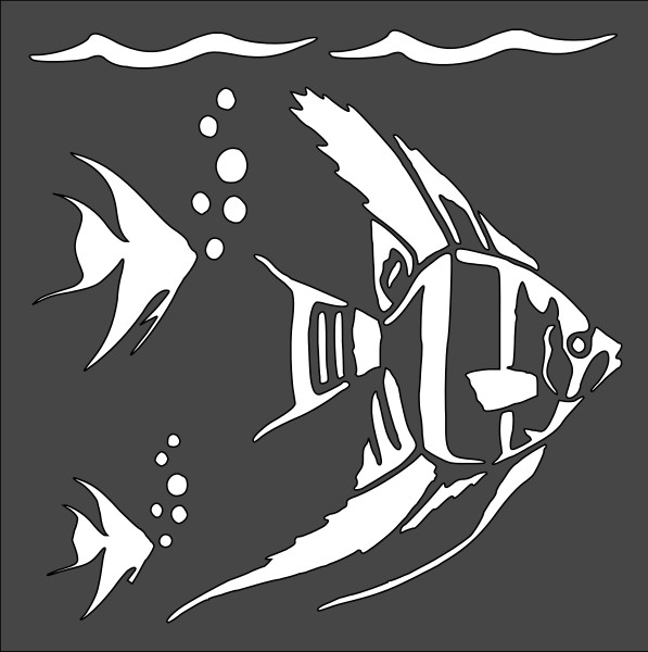 1- 5.5x5.5 inch Stencil, (VG-73) Angelfish (6mil)*****