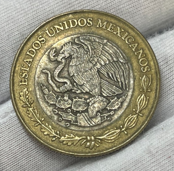 1992 Mexico 10 Pesos Silver Coin Great Condition