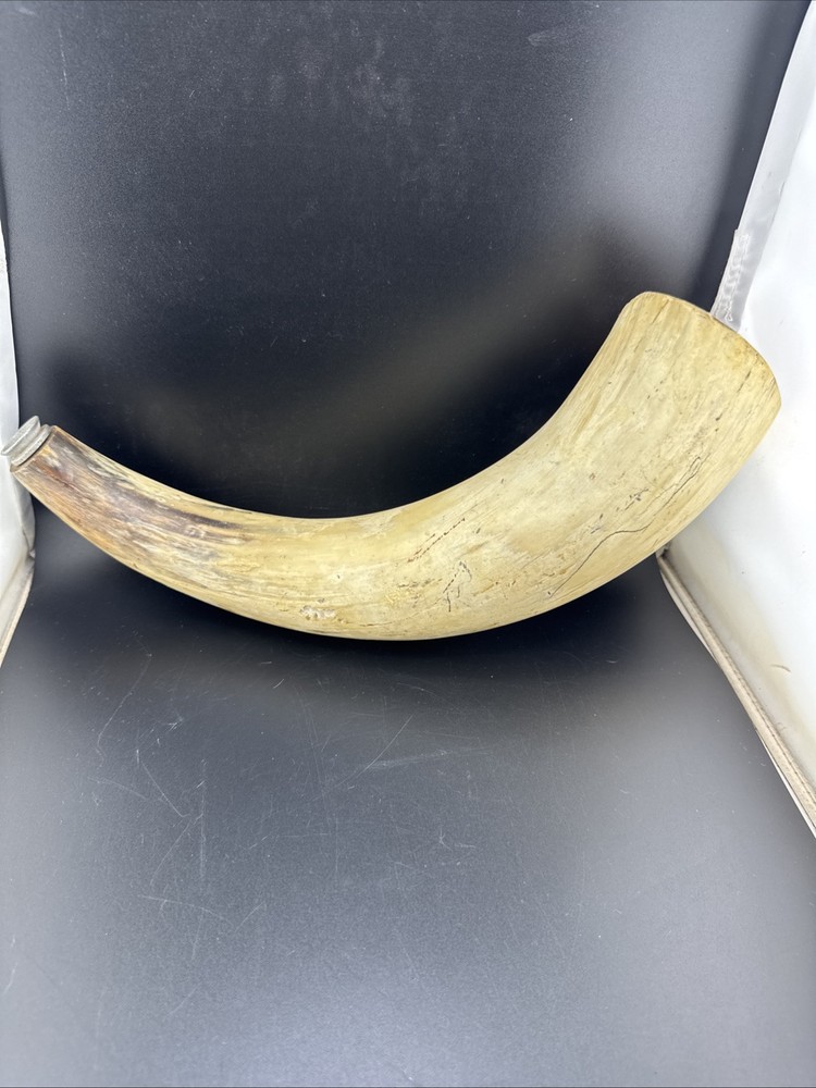Vintage Black Powder Muzzleloader Powder Horn Some Damage📦