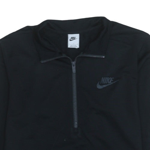 Nike Men's Black Large 1/4 Zip Track Jacket Polyester Activewear