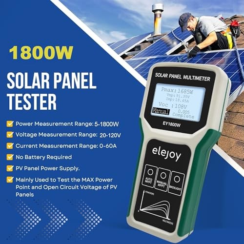 EY1800W Solar Panel Tester Multimeter, DC/AC Solar Panel Watt Meter,