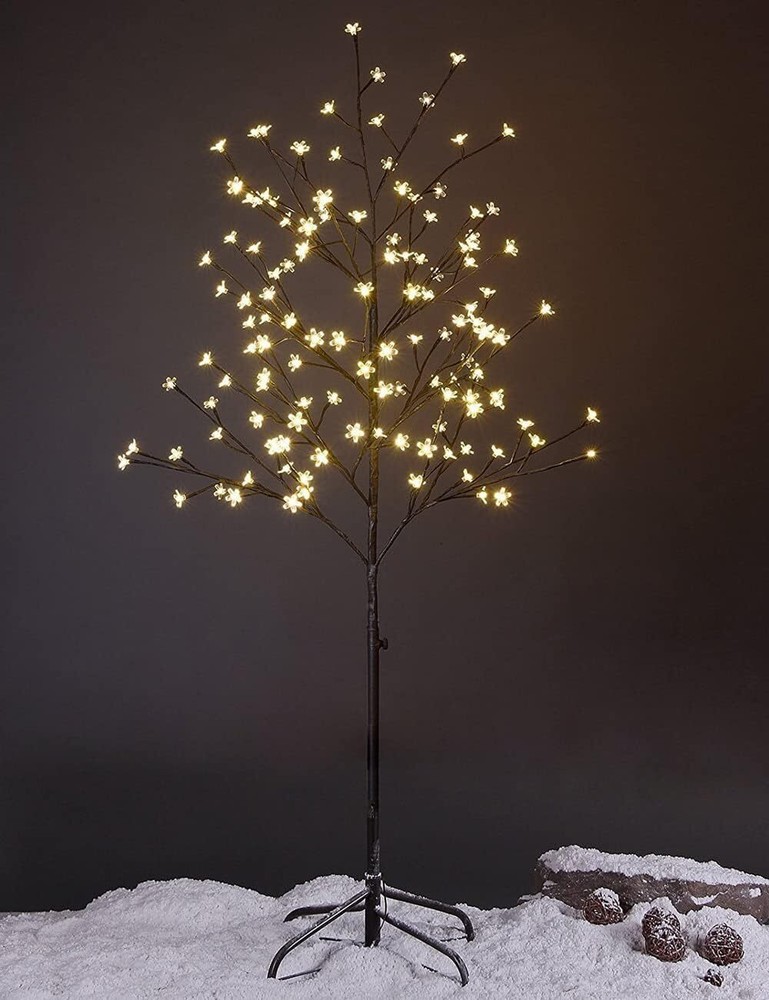 Cherry Blossom Tree 5FT 128 LED Lighted Tree, Christmas Decorations, Warm White